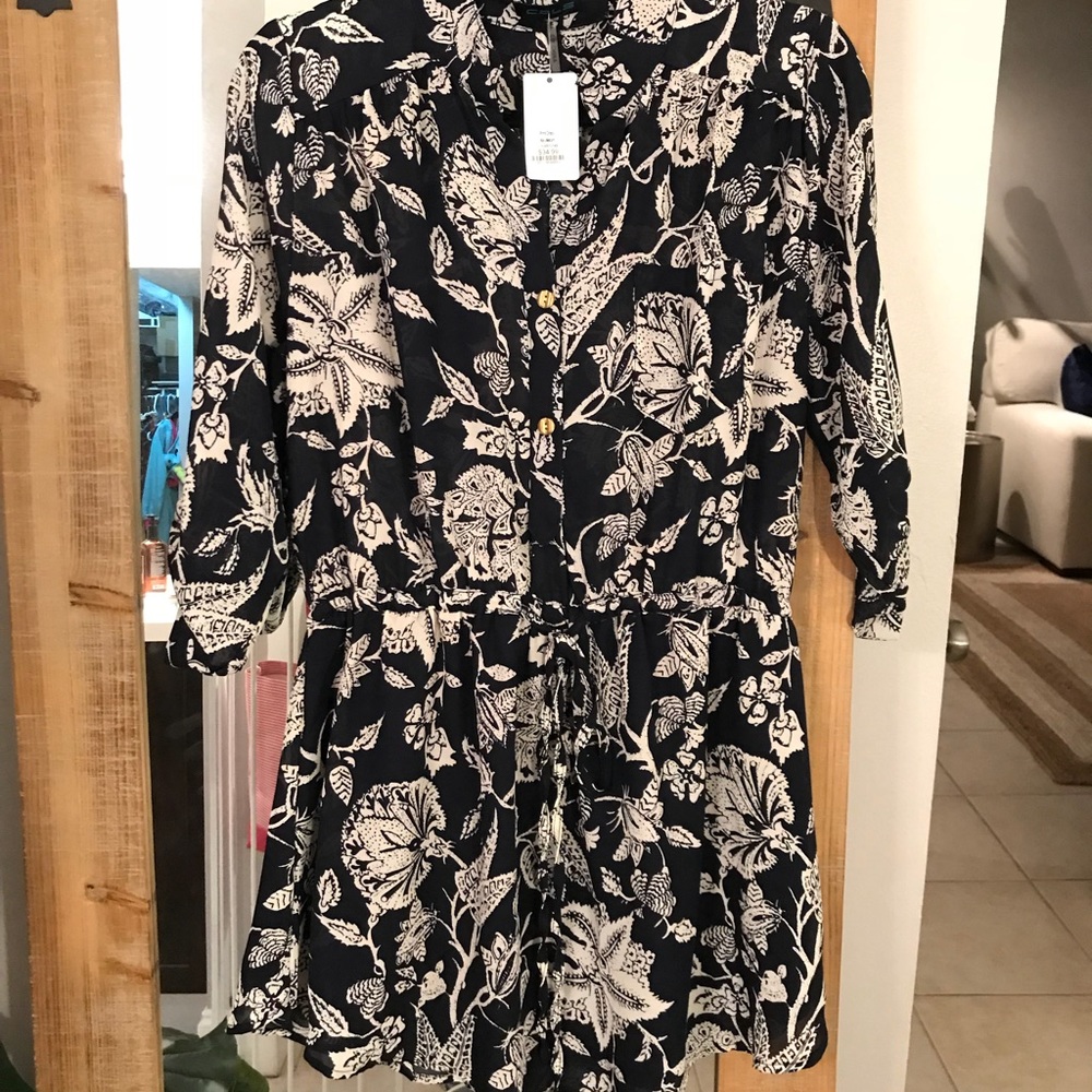 *NEW* Navy chiffon floral dress